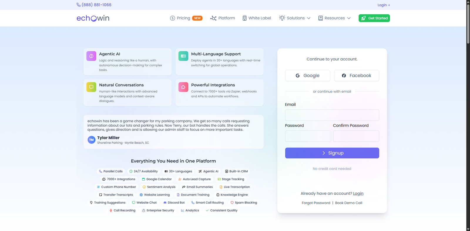 Signup-AI-Voice-Agent-Builder-Platform-AI-Agents-For-Calls-Chat-Discord-echowin